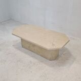 Italian Coffee Table in Travertine, 1980s