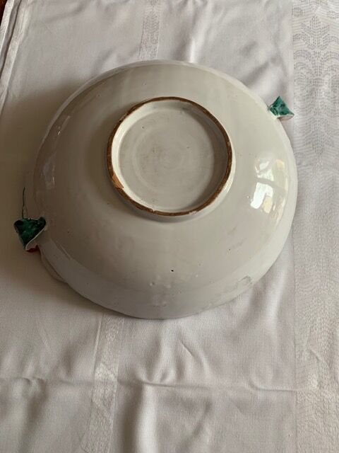 Art deco barbotine fruit bowl dish