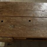 Large workbench with press, 2 drawers and storage tray - Totally sanded and varnished