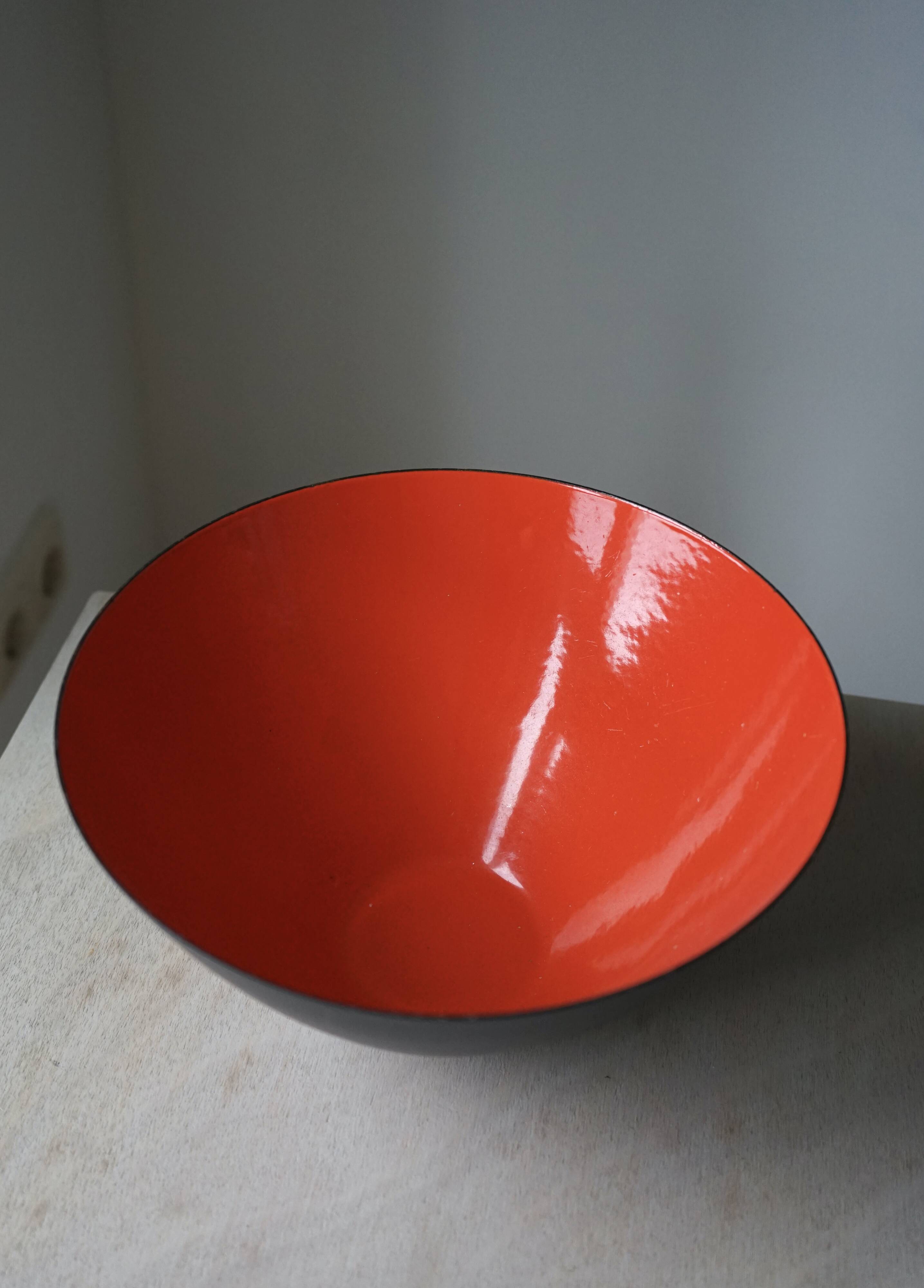 Black and Red Krenit Bowl by Herbert Krenchel, Denmark