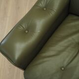 Canapé danois en cuir vert, années 1970