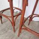 Set of 2 Vintage Bar Chairs: Red Leather Seat, High Pub Stools