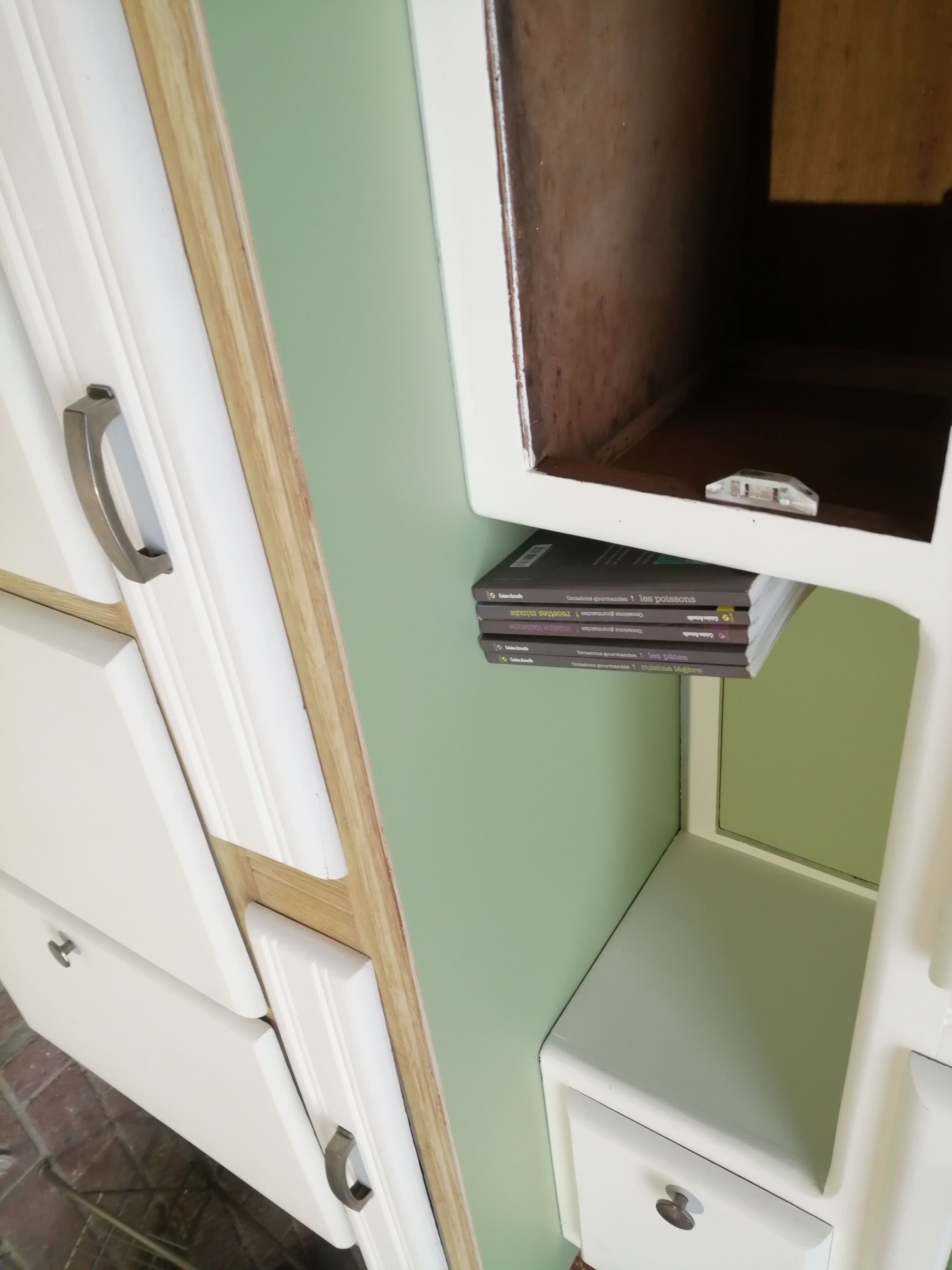 Buffet mado 50s white and brushed oak