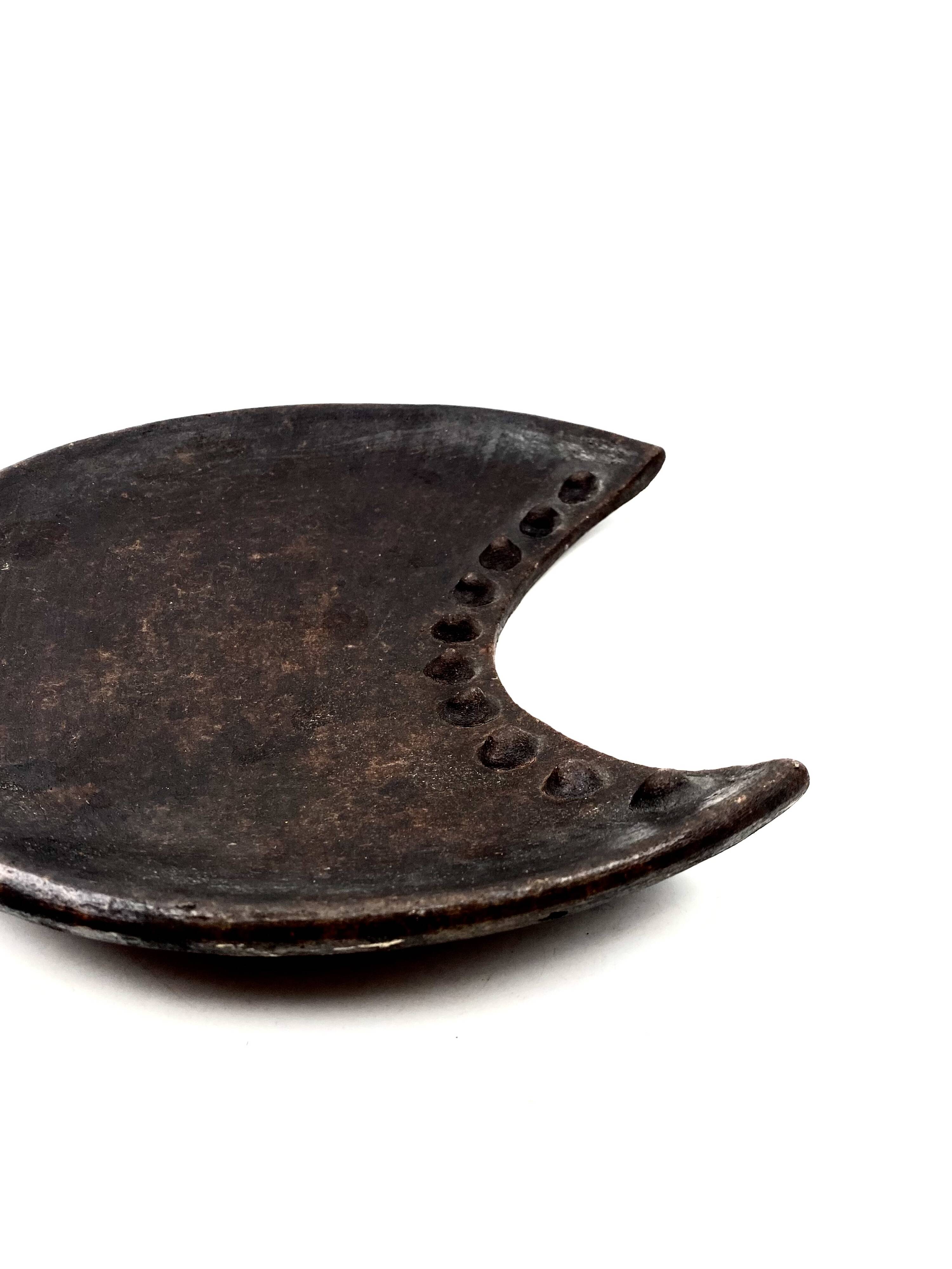 Organic modern wood tray / vide poche, France 1960s