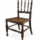 Child's Chair Napoleon III in Blackened Wood and Cane – Late 19th Century