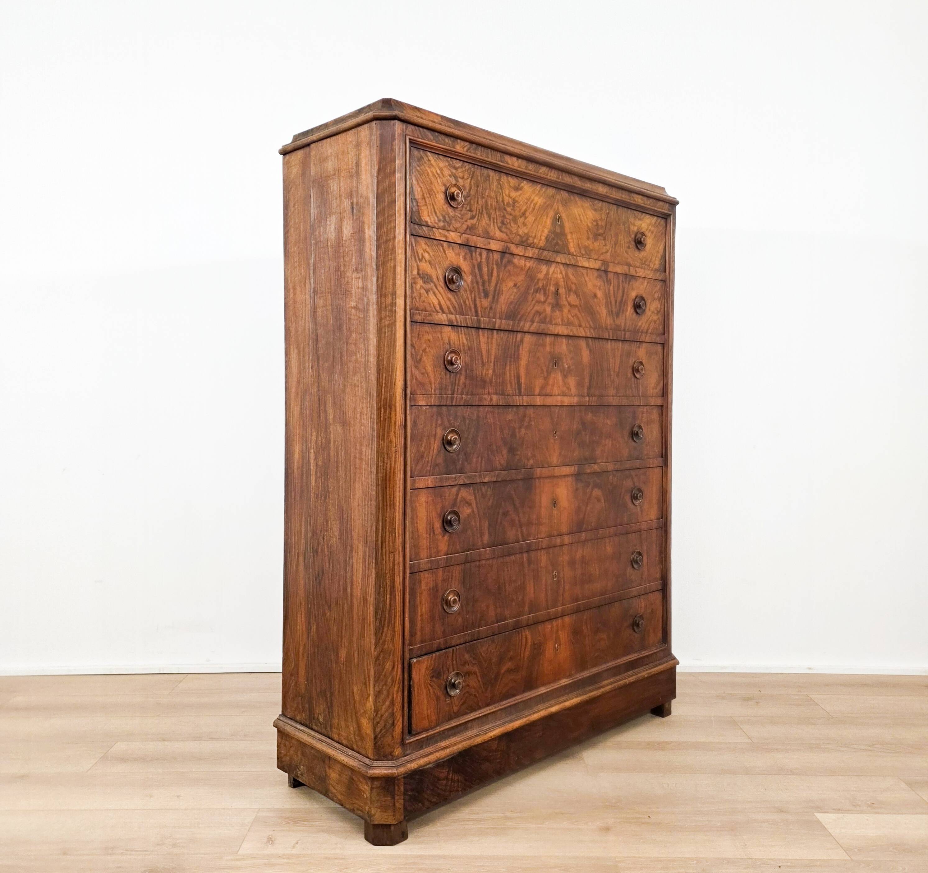Solid wood chest of drawers, late 19th century