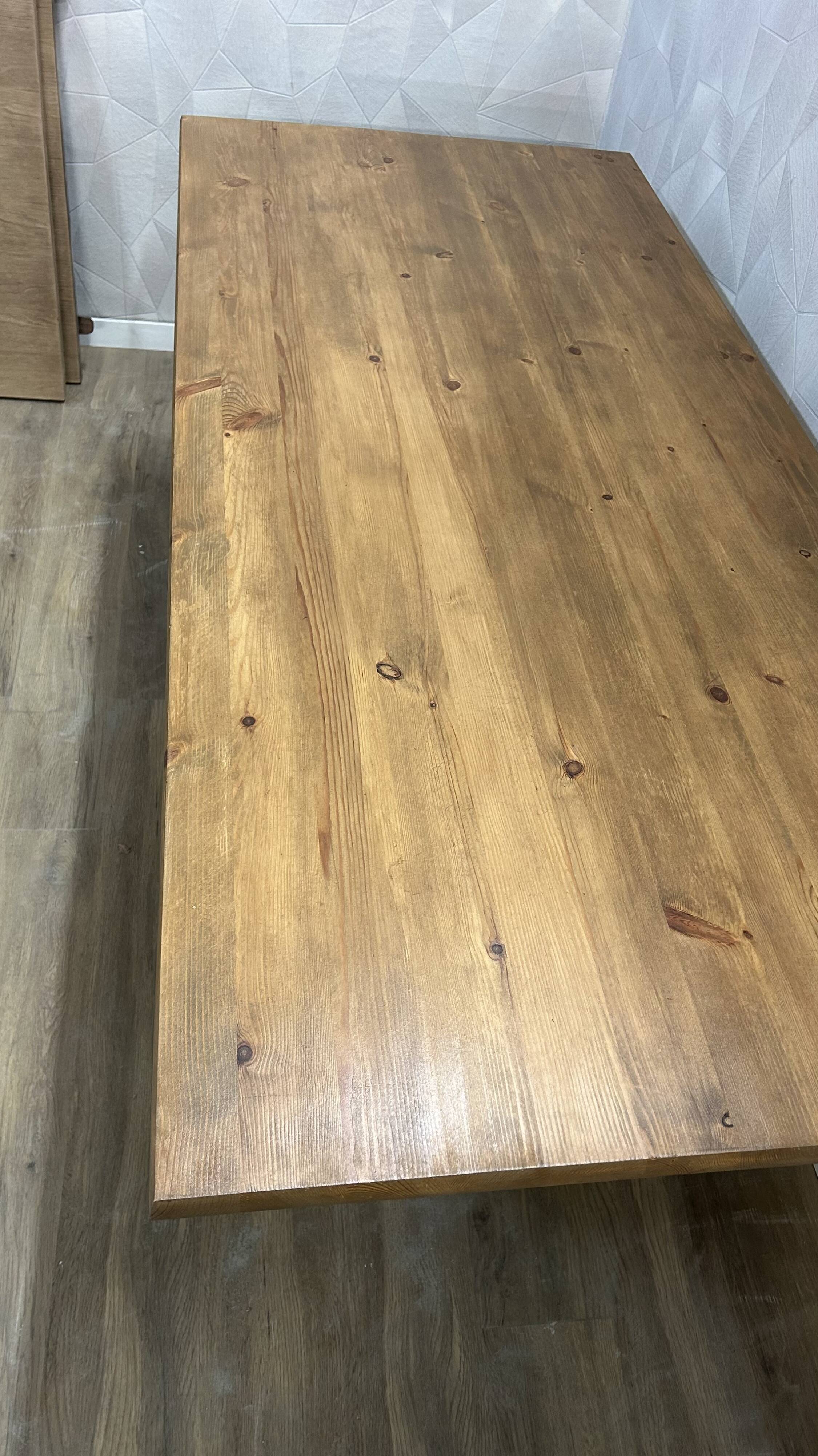 Oak stained monastery farmhouse table