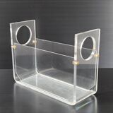 Vintage plexiglass magazine rack 1970