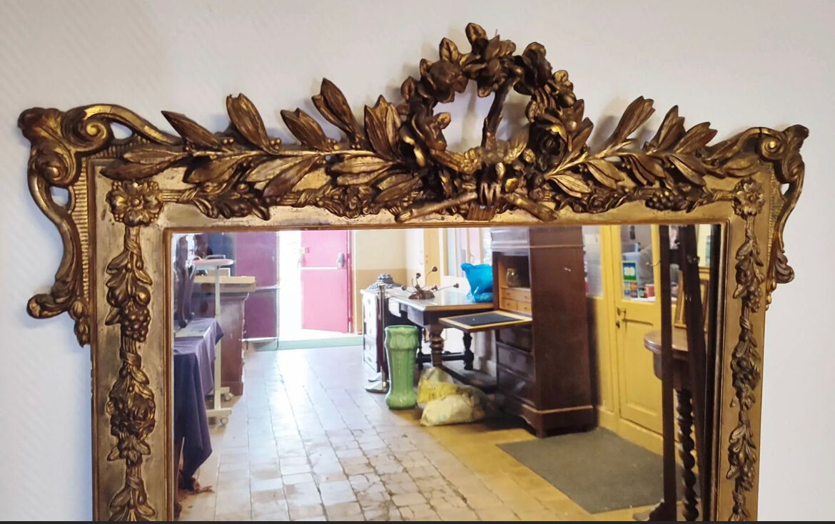 Napoleon III era mirror gilded with gold leaf