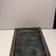 Empty top rectangular pocket in green patinated bronze