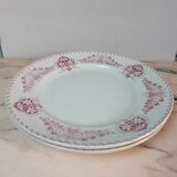 Set of 2 round dishes Lunéville Sébastopol With Lions in Earthenware