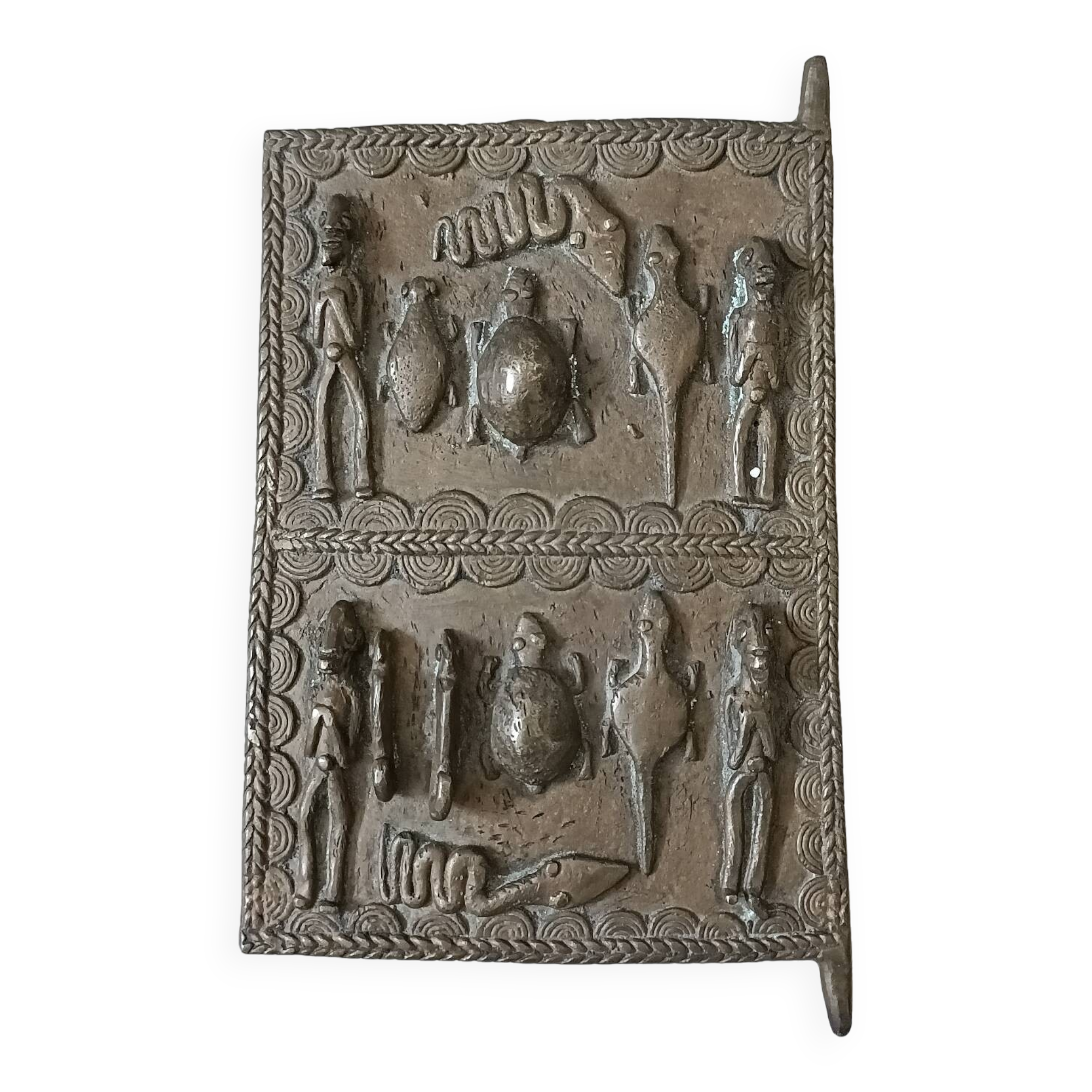 Antique small Dogon bronze door