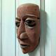 Masque africain vintage en bois H21cm