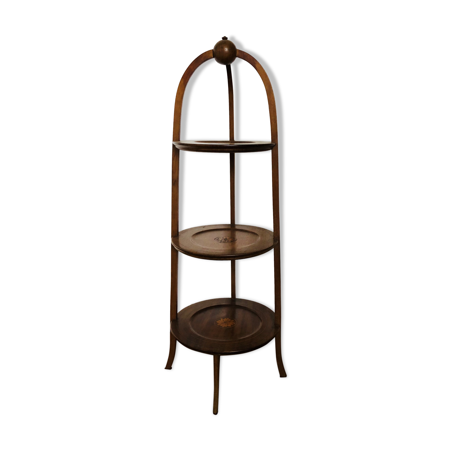 Wooden service with three trays