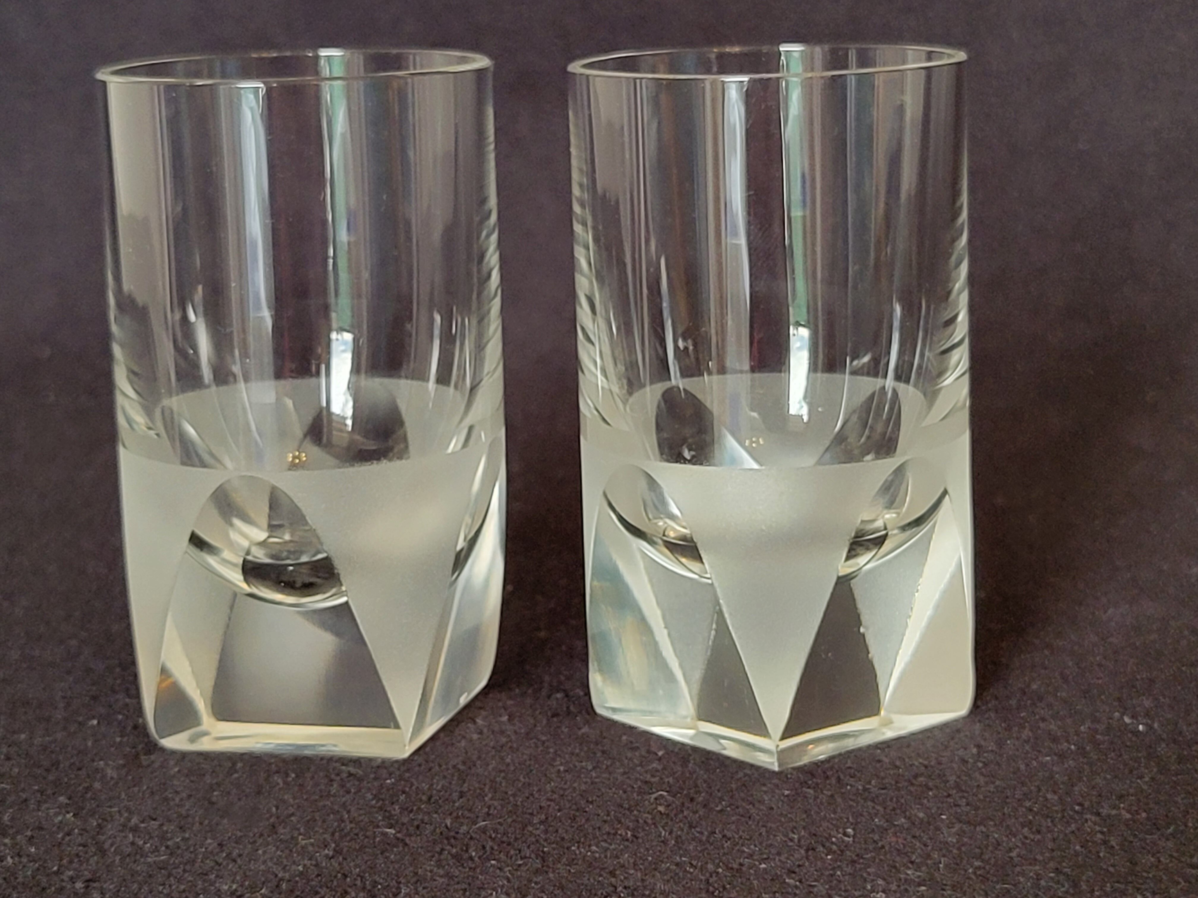 4 Rosenthal crystal whisky glasses + ice bucket + 2 shot glasses