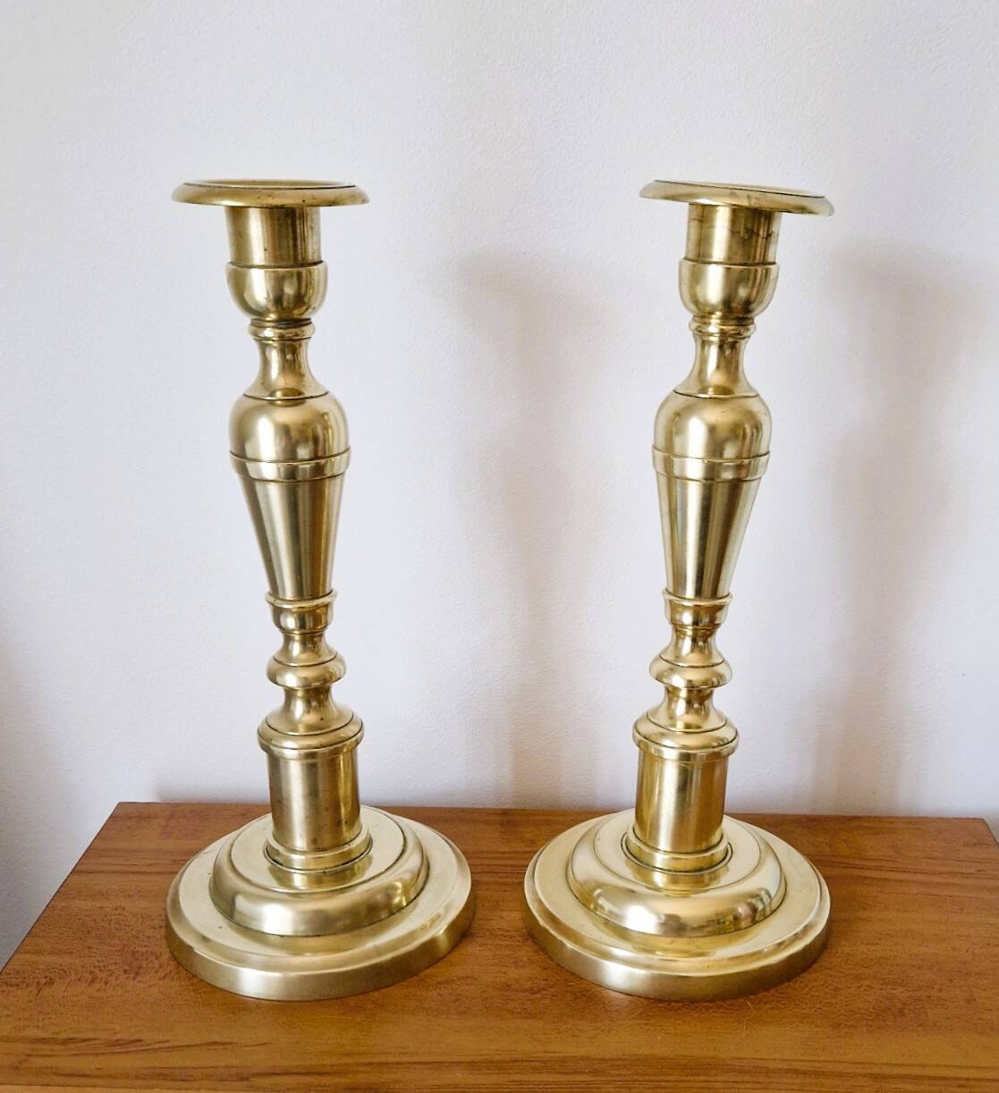 Pair of brass candlesticks