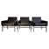 Set of three minimalist leather armchairs by COR.
