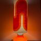 Orange opaline serpentine table lamp and vintage fabric