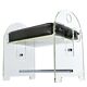 Lucite vanity stool bench with new faux snakeskin upholstery