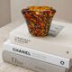 Vase Mouchoir Miniature en Verre de Murano Signé – Style Arlequin