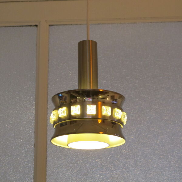 Paire de suspensions Space age vers 1970 en Metal Chrome