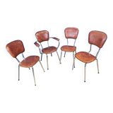 Suite of 4 comfort chairs lux circa 1950