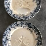 Set of 8 old asparagus plates model récamier sarreguemines & digoin