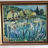 Landscape oil painting of Ville d'Avray