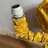 Paire d'appliques en velours jaune vintage années 70 modulables