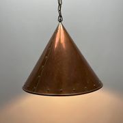 Conical suspended copper pendant by E.S Horn Aalestrup, Denmark 1950