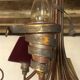 Italian chandelier 10 fires in patinated wrought iron burgundy and gold