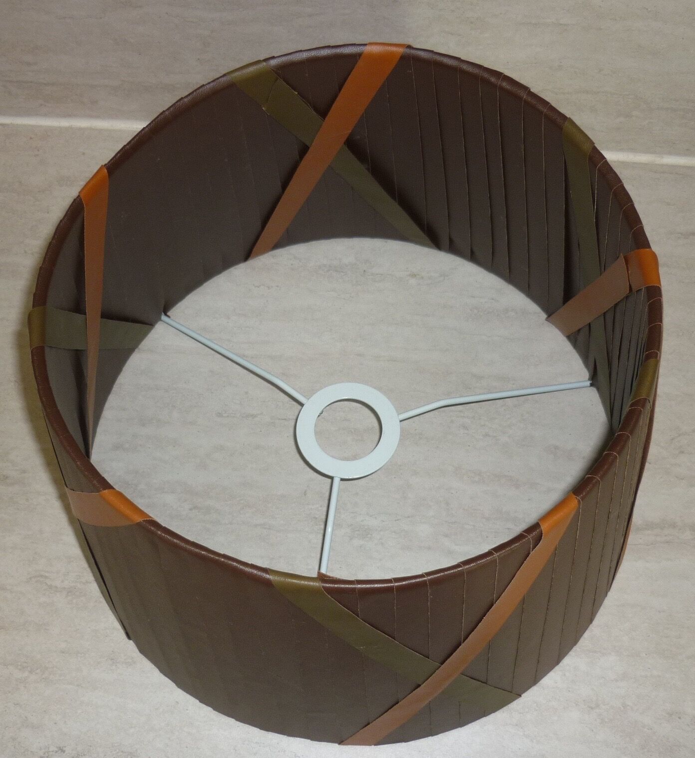 Lampshade fabric brown green and orange, 36 cm