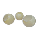 Lot of 3 globes in opaque white glass