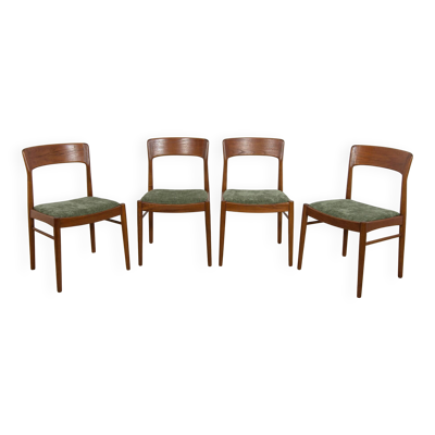 Chaises de salle à manger en teck modèle 26 par Henry Kjærnulf pour Korup Stolefabrik, Danemark, années 1960, ensemble de 4.