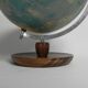 Paper mache globe on wooden base, 1960s