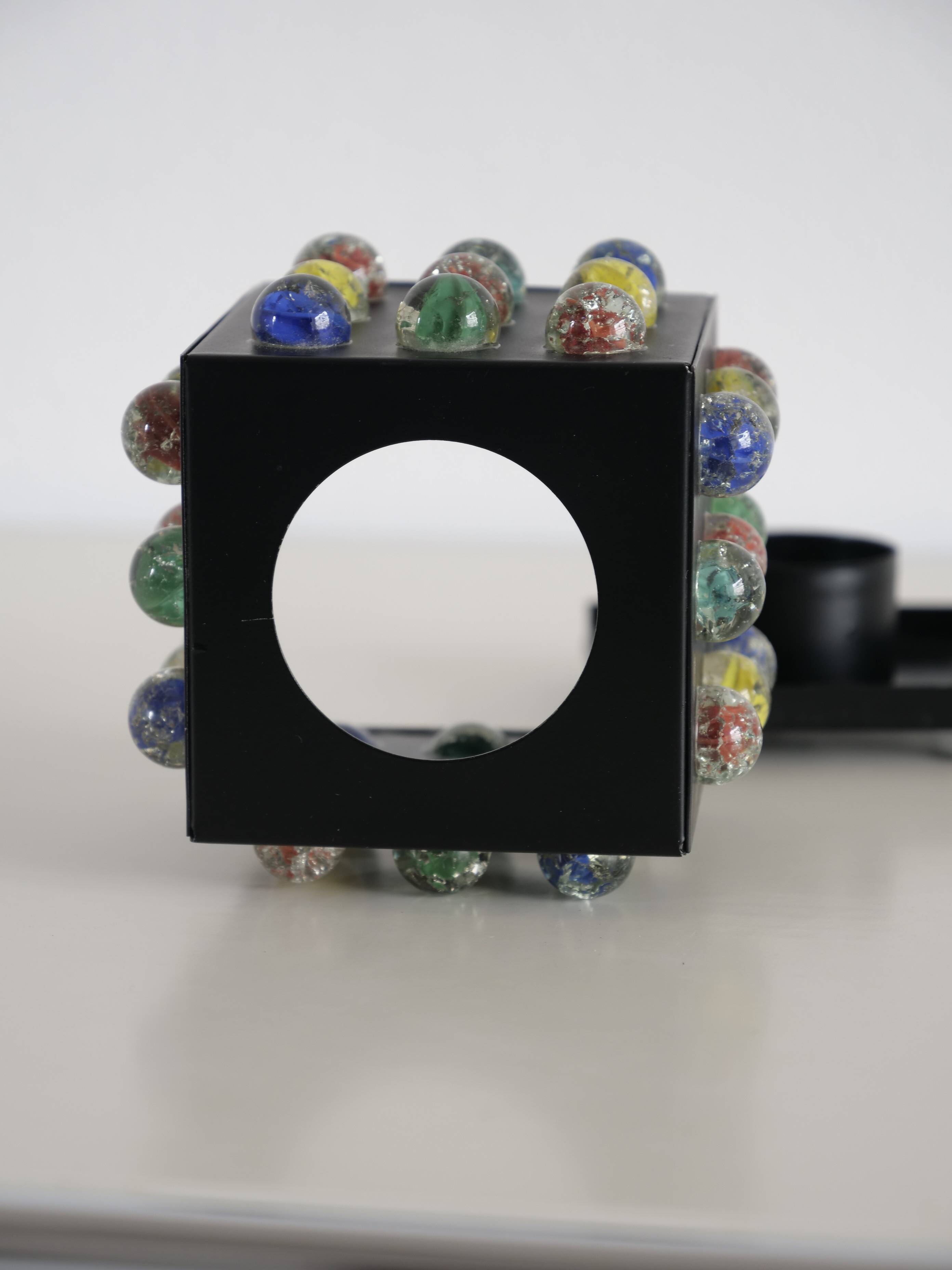 Japanese tealight holder of colored glass beads