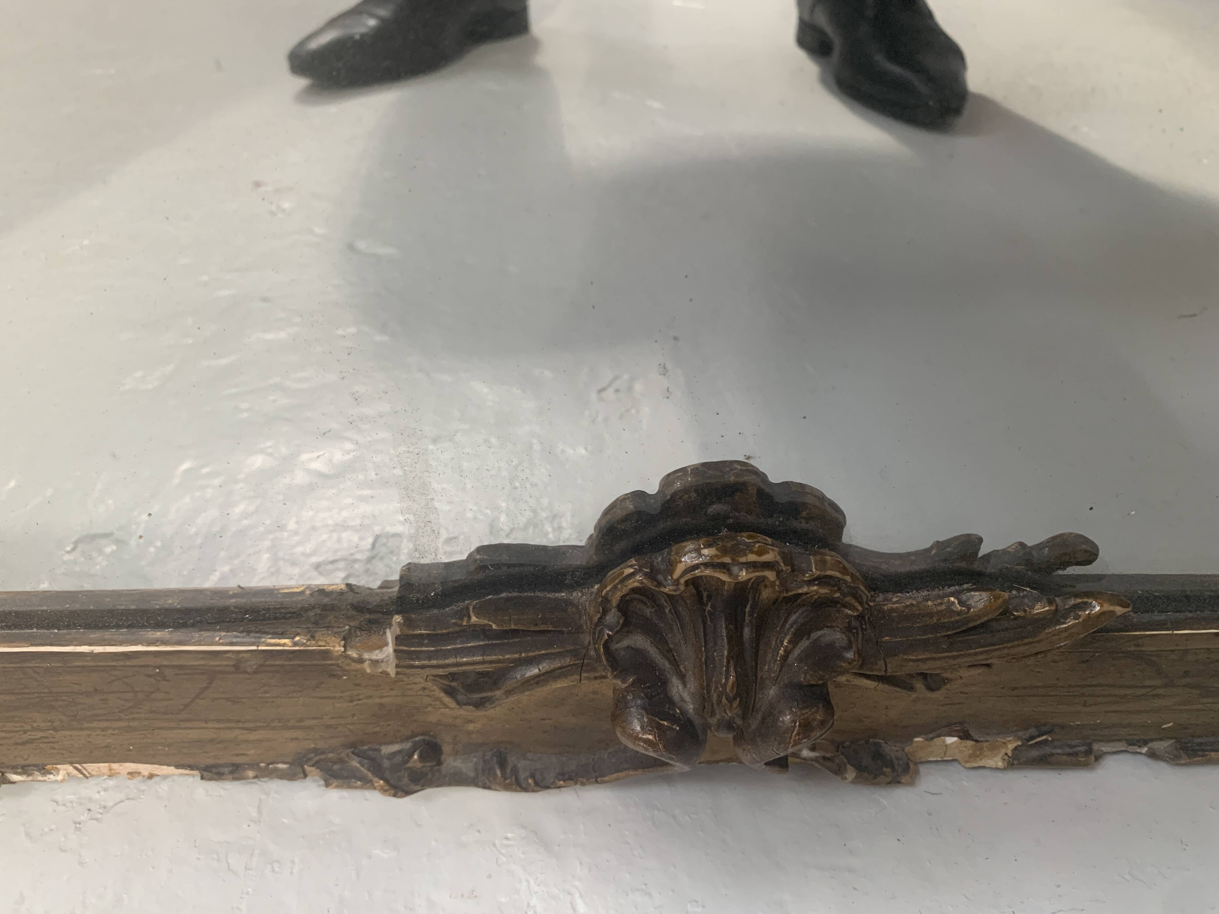 Louis XV style mirror in wood and gilded stucco, 19th century