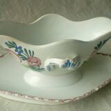 Earthenware gravy boat decorated with Sarreguemines rooster Hamage northern France