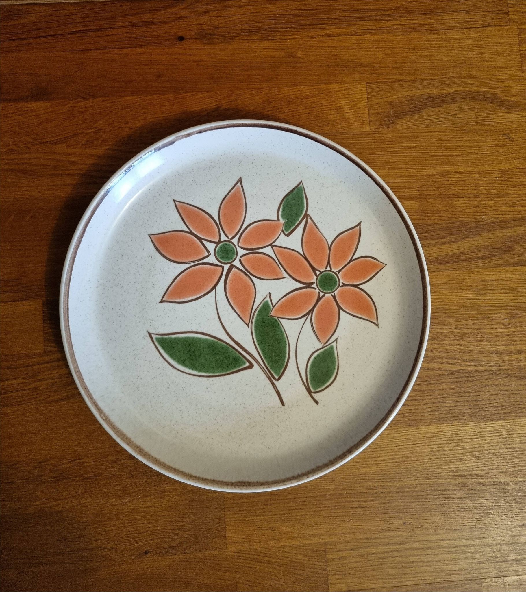 Round serving dish vintage Faïence from Lunéville St Clément 1970s Diameter