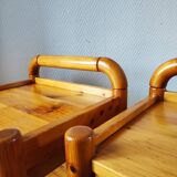 Paire de tables de chevet pin massif 1980