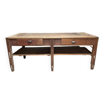 RARE: Very beautiful old craft table in solid oak