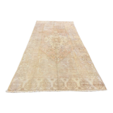 Handmade vintage pastel area rug