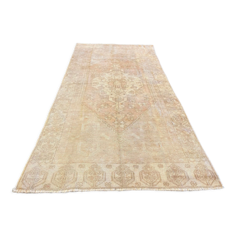 Handmade vintage pastel area rug