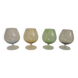 Vintage colored cognac glasses