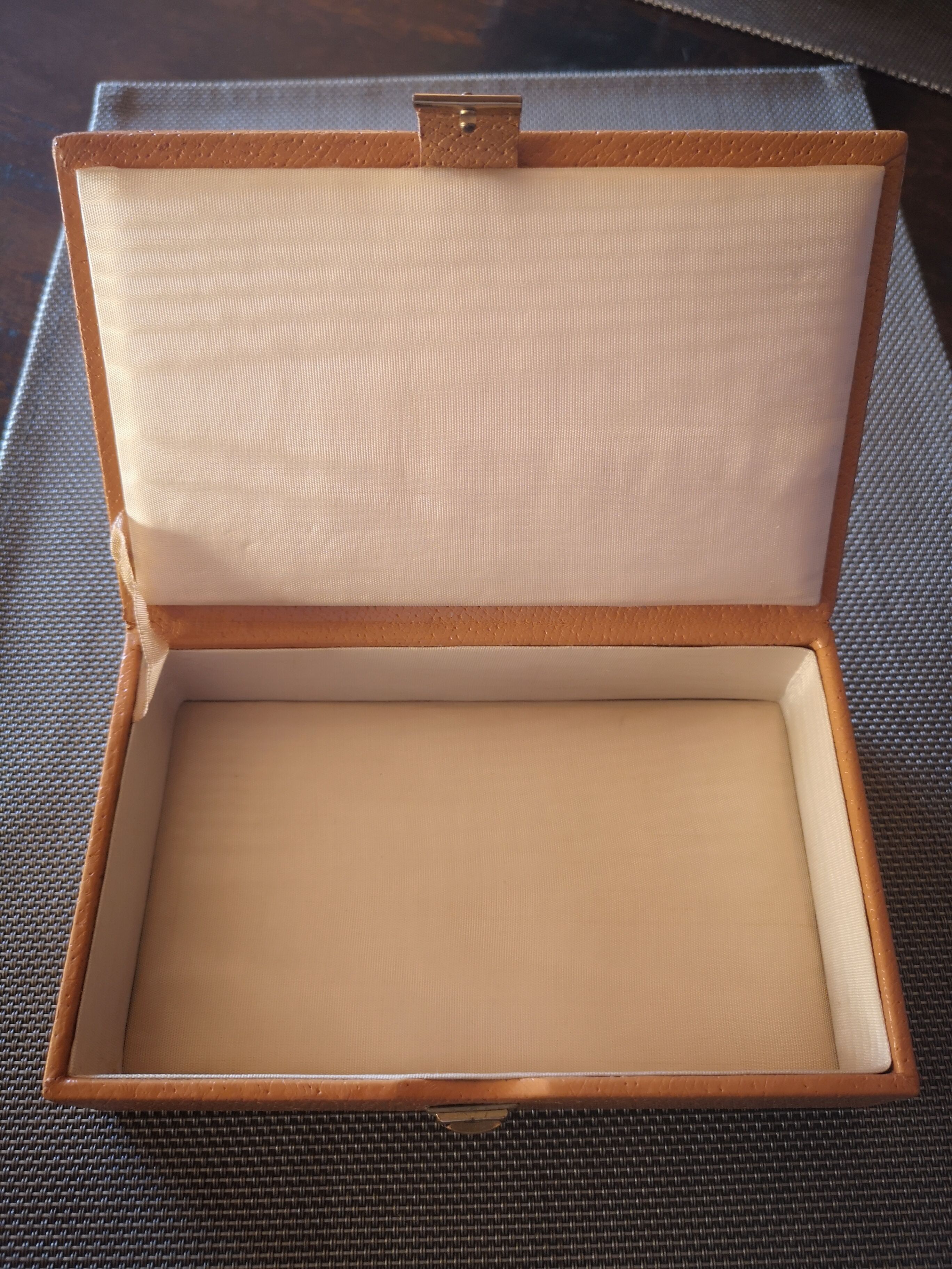 Retro leather jewellery box from the 1950s/1960s
