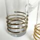Vintage glassware set with decanter – golden spirals, France 1960