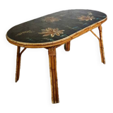 Table en rotin et céramique Georges Chassin Vallauris