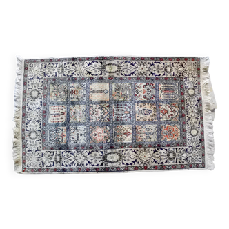 Hand-woven Kashmir silk rug 128x78cm