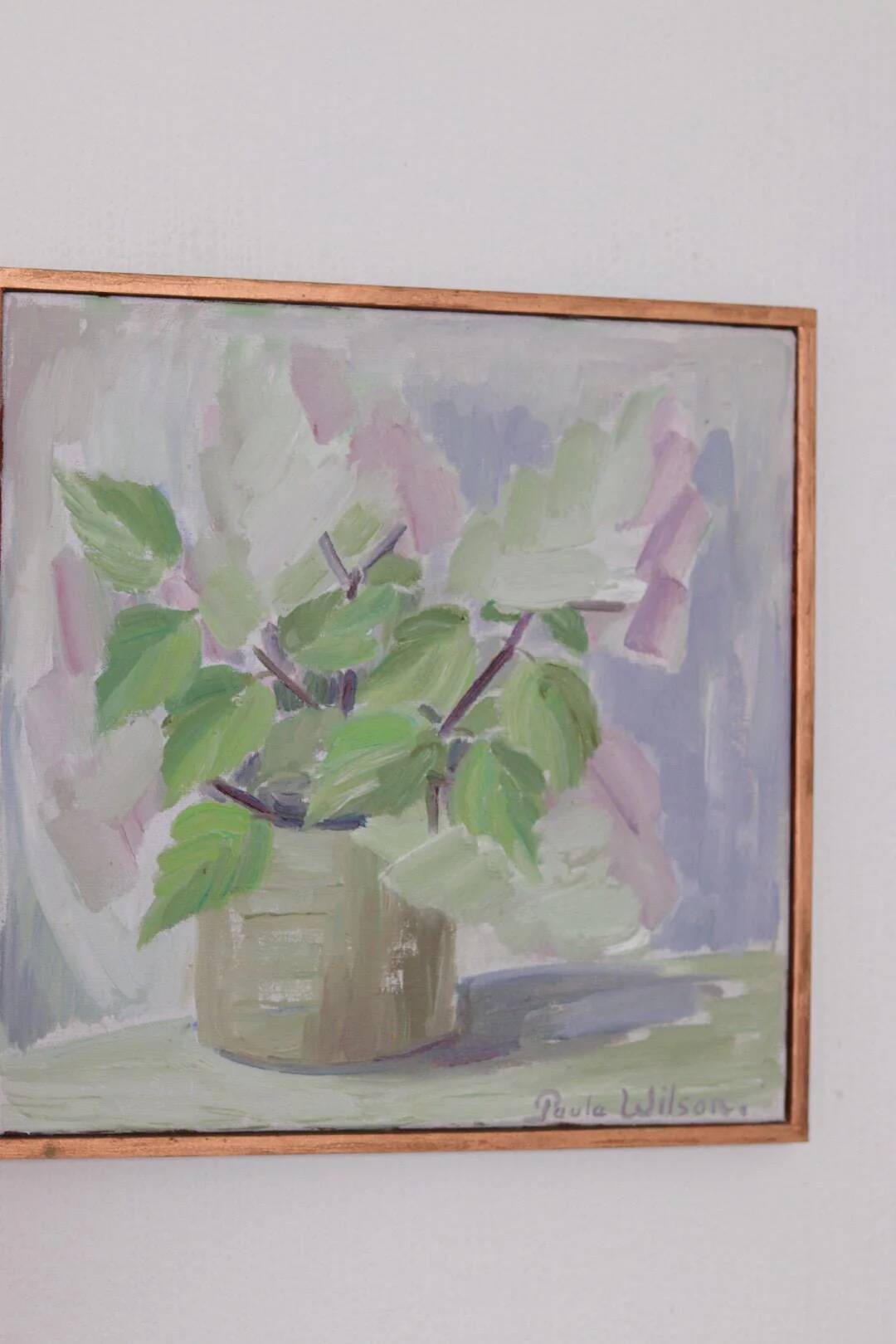 Swedish Oil on Canvas – “Höstsyrener (Autumn Lilacs)” by Paula Wilson