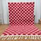 Handmade pure wool rug in traditional pink and red, 150/250 cm.